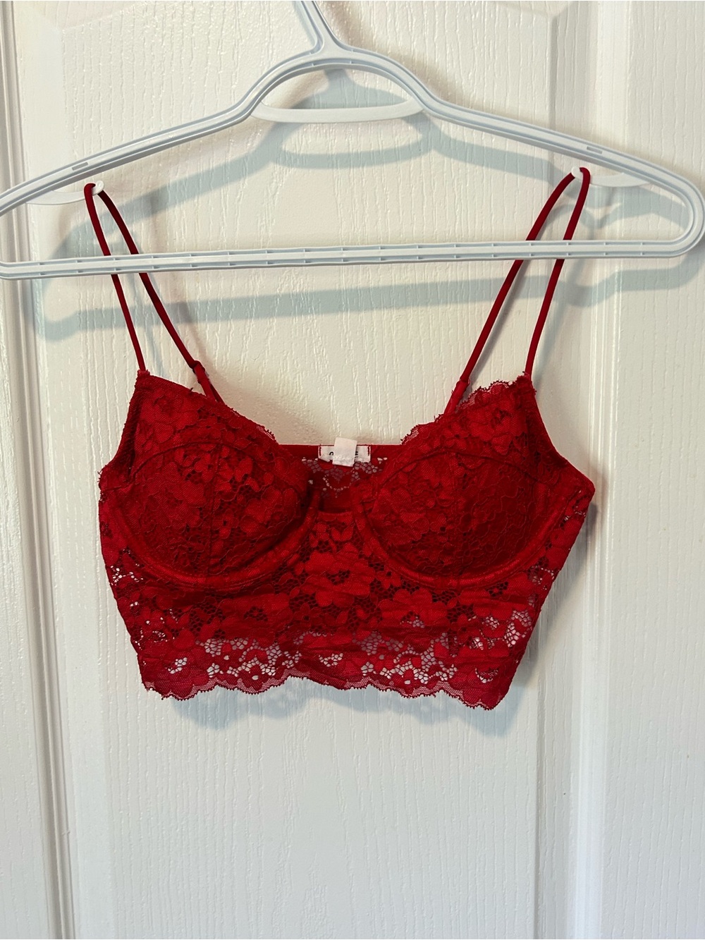 Garage Red Lace Bralette Crop Top